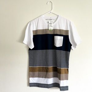 NEW Men's Sun + Stone Repreve Stripe Pocket Tee
